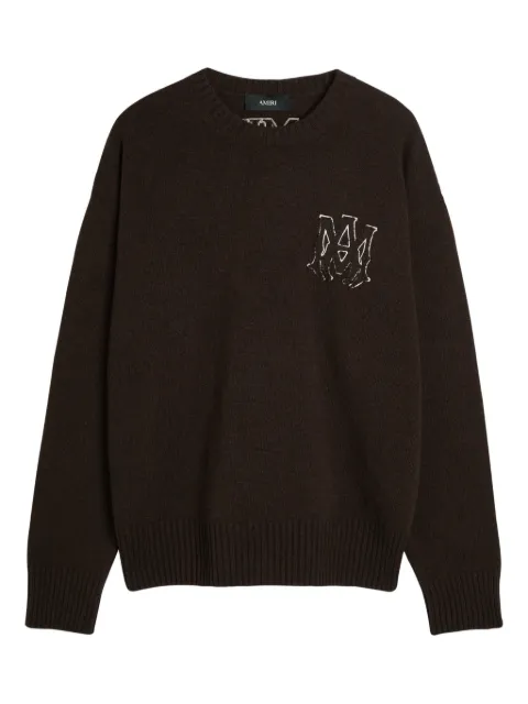 AMIRI logo-appliques knit sweater