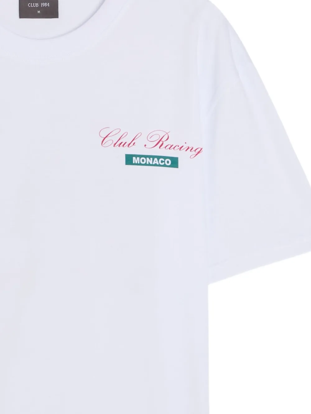 CLUB 1984 T-shirt met racing-logo - Wit