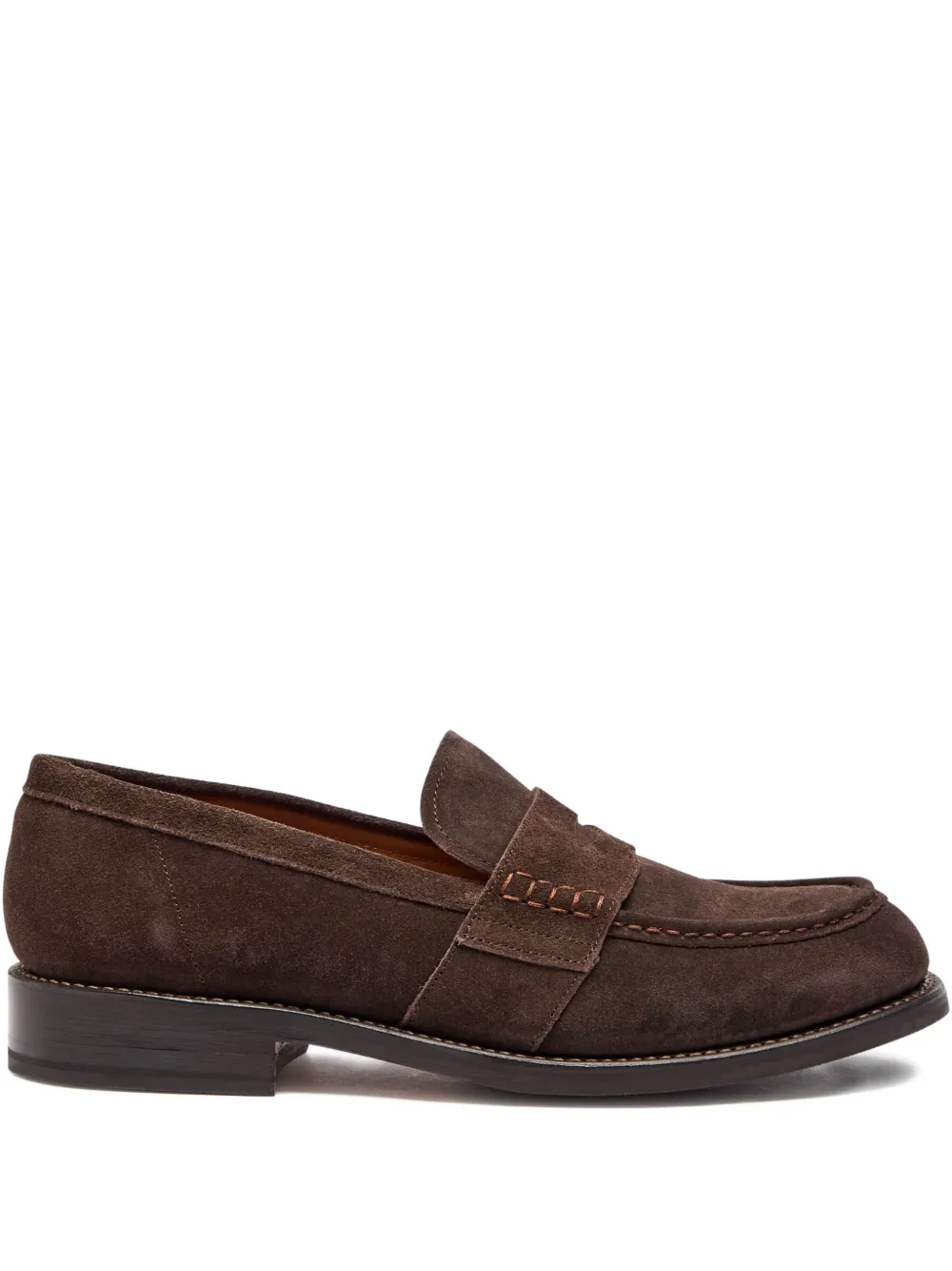 Grenson stitched suede loafers - Braun