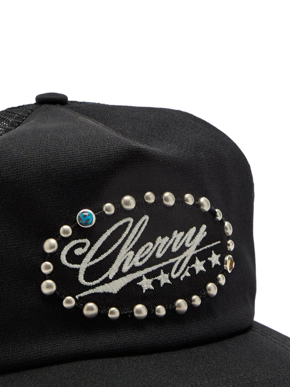 Cherry LA Hoed met logo van studs - Zwart