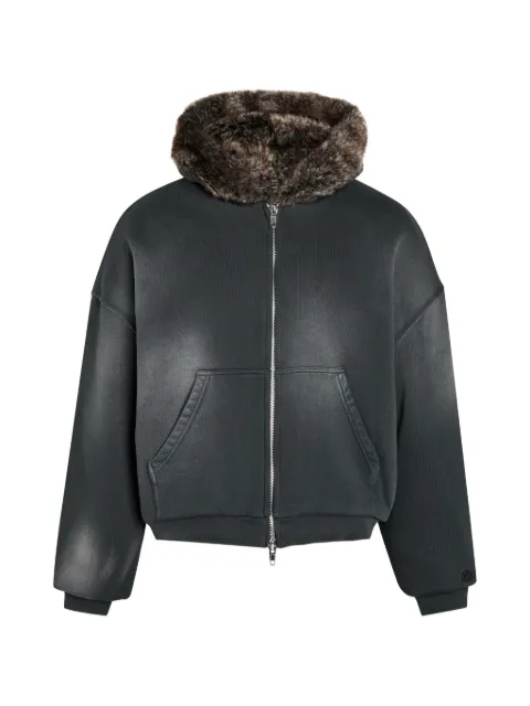 PICANTE fur hooded zip jacket