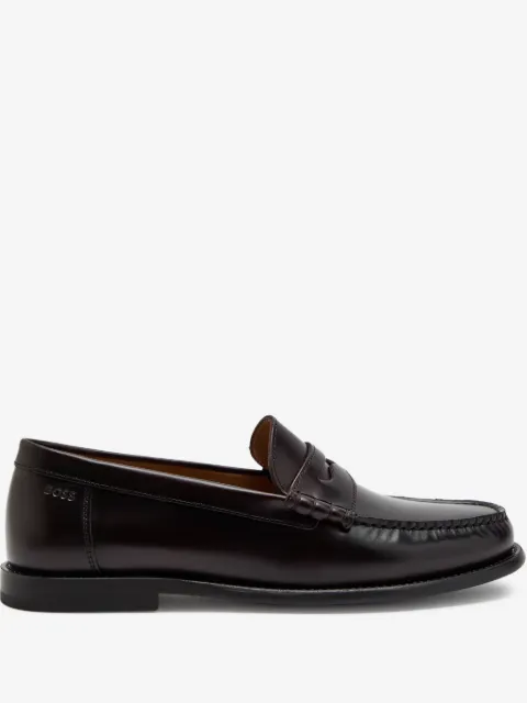 BOSS leather loafers with penny trim