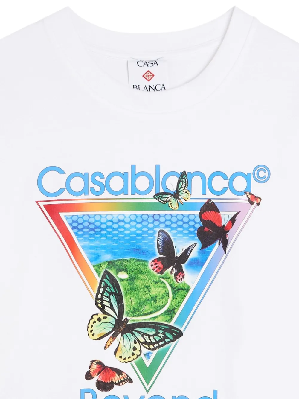 Casablanca Tennis Club Icon Beyond Destiny katoenen T-shirt met print - Wit