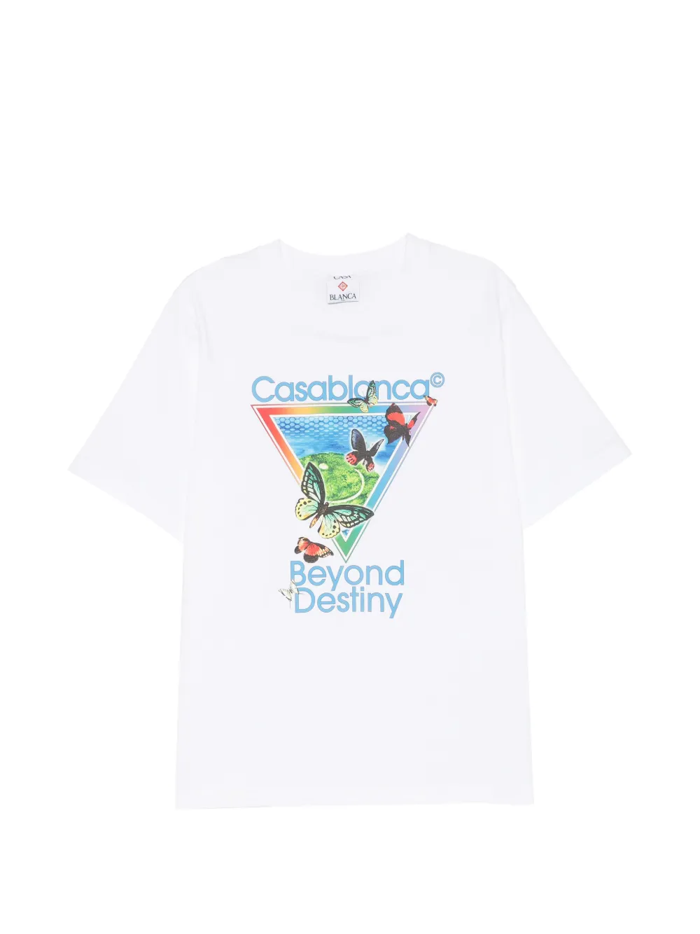 Casablanca Tennis Club Icon Beyond Destiny printed cotton T-shirt - Weiß