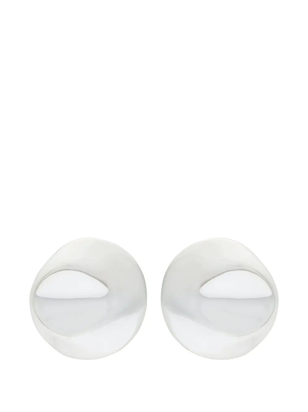 Nina Ricci Dented Medallion Earrings In White