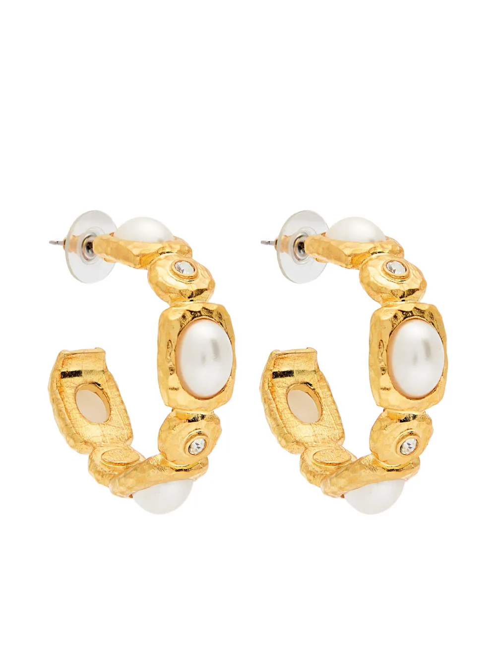 Kenneth Jay Lane Orecchini con perle sintetiche - Oro