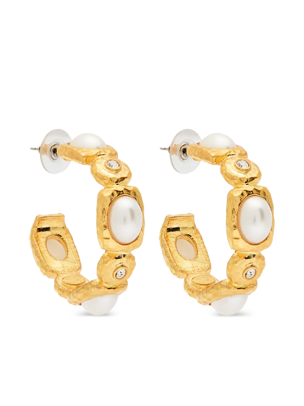 Kenneth Jay Lane Orecchini con perle sintetiche - Oro