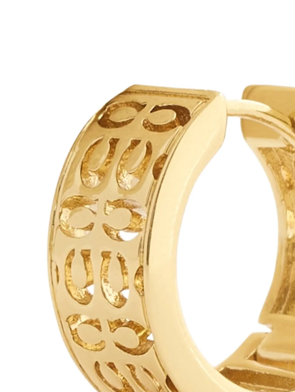  Coach Logo Hoop Earrings - Gold 