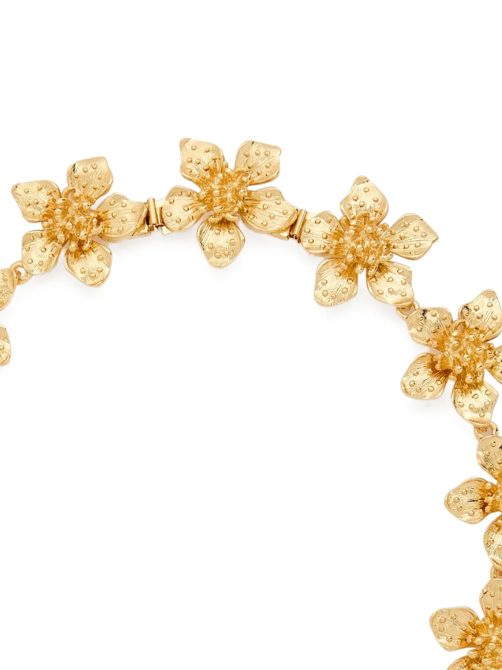 Kenneth Jay Lane Dogwood halsketting met bewerkte bloemen - Goud