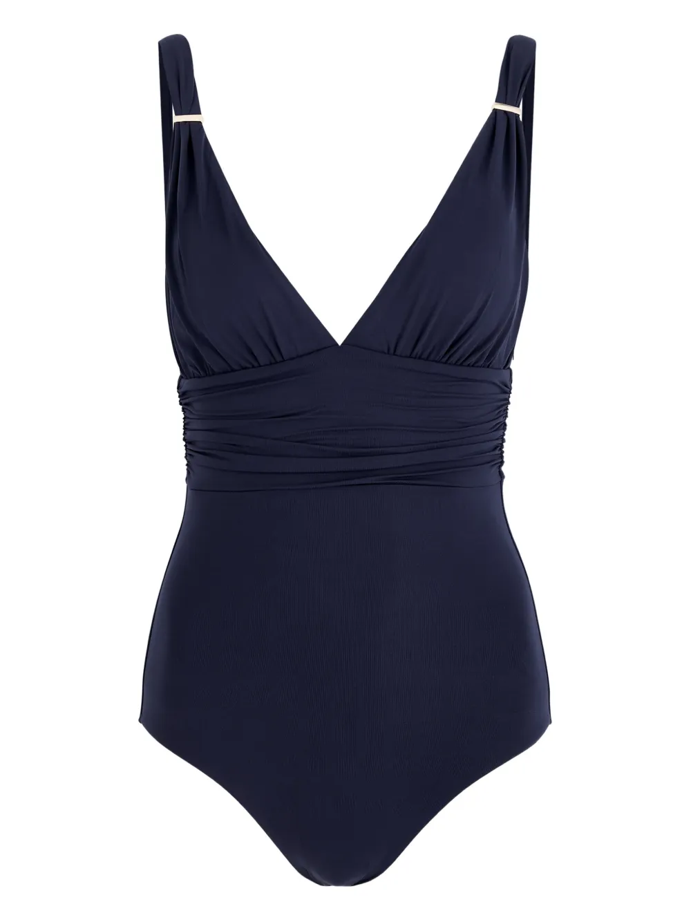 Melissa Odabash Panarea ruched V-neck swimsuit - Blu
