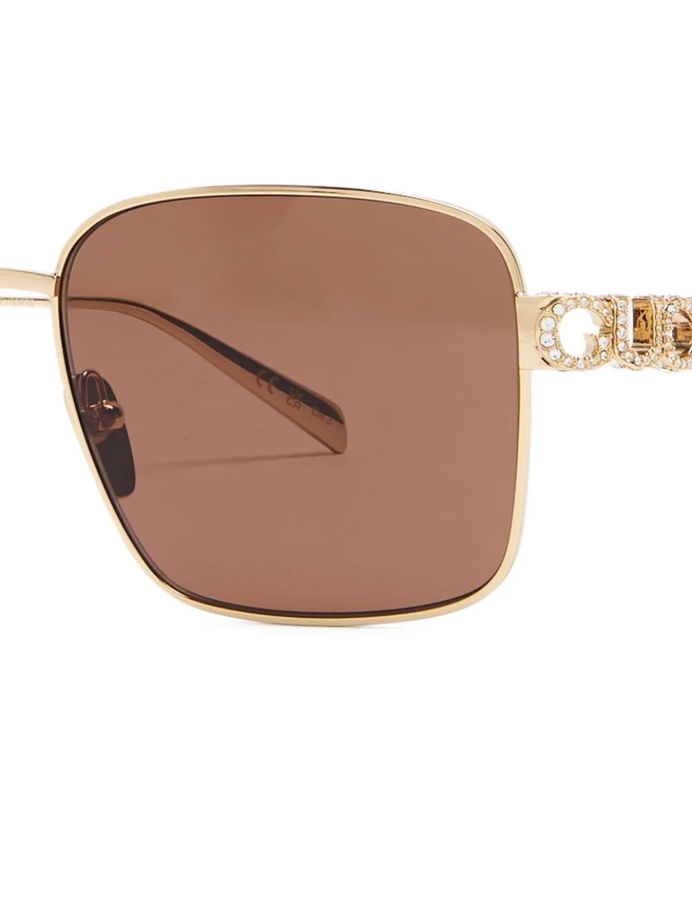 Gucci Eyewear Zonnebril met vierkant montuur - Goud