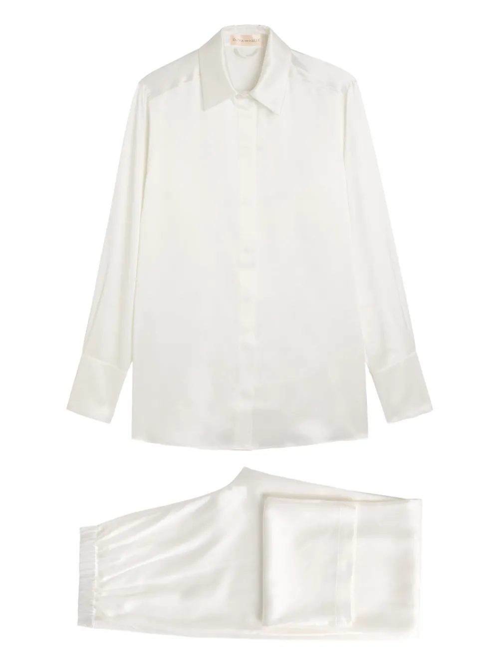 Olivia von Halle Bacall silk pyjama set - Weiß