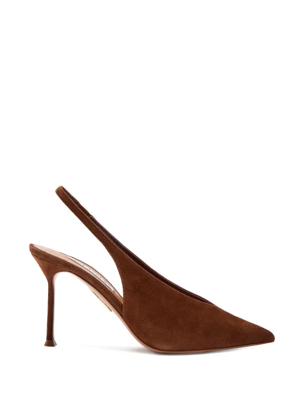 Aquazzura Voltaire Pointed Slingback Pumps in Brown