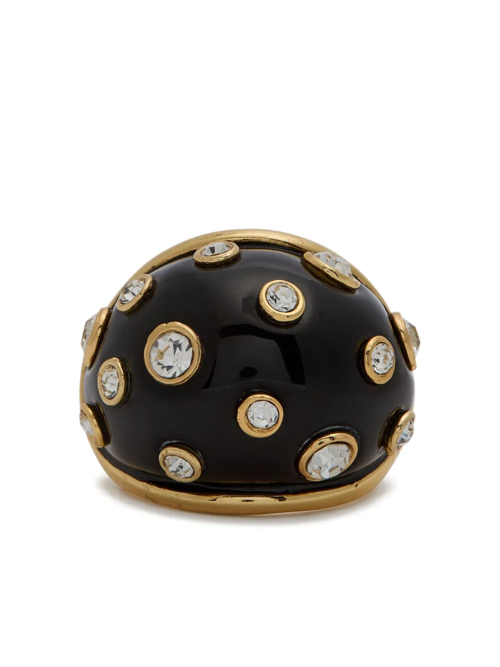 Kenneth Jay Lane Anello con cristalli - Nero