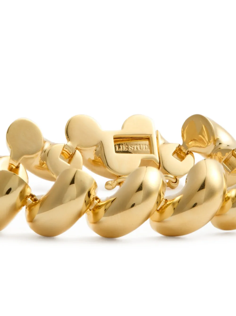 Li&eacute; Studio Armband met gewelfde schakels - Goud