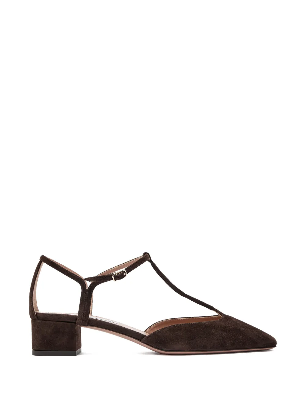 Aquazzura Sorbonne pumps met blokhak en T-bandje Bruin