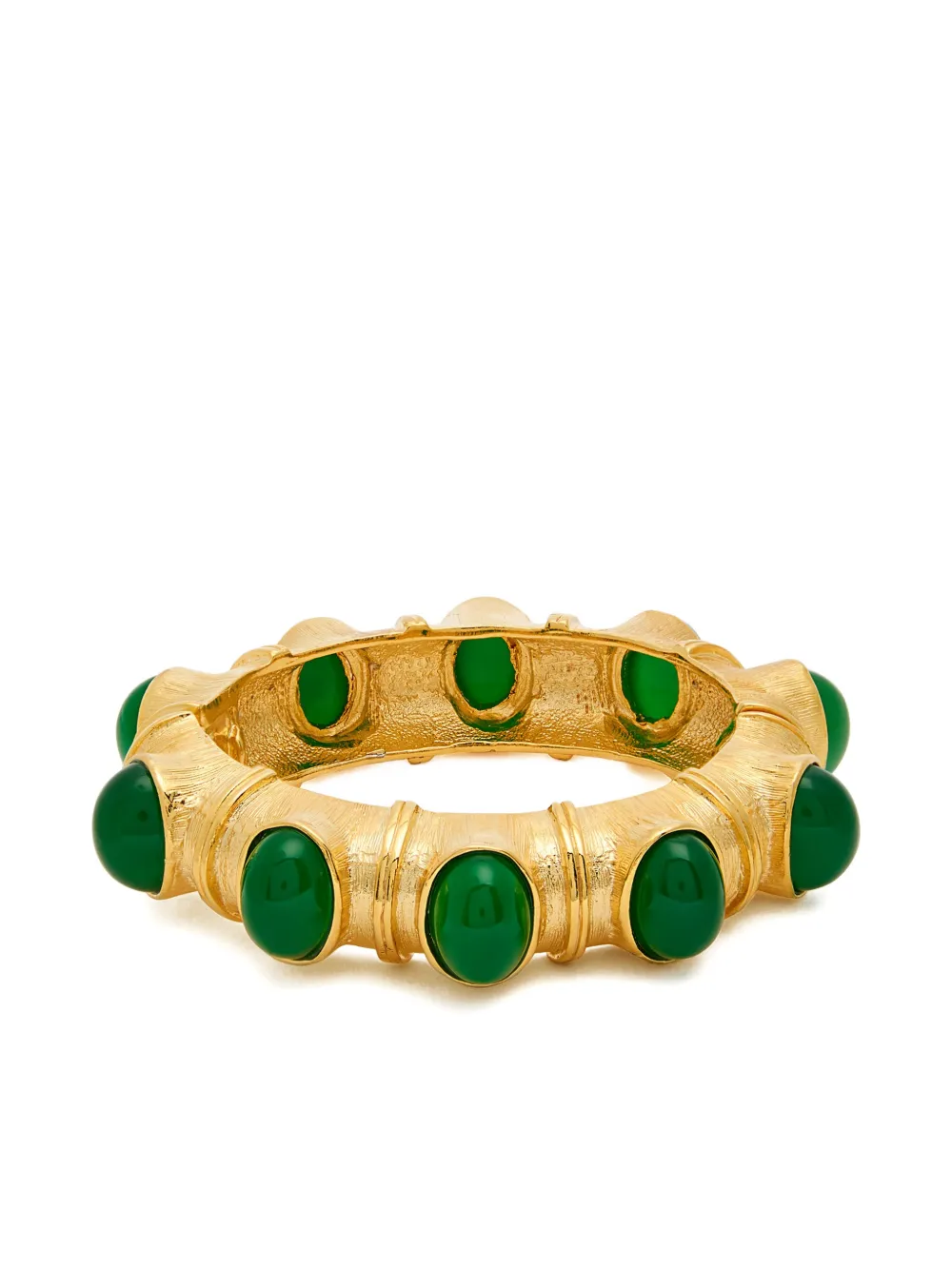 Kenneth Jay Lane Bracciale rigido con giada - Oro