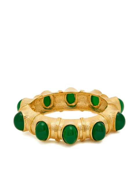 Kenneth Jay Lane brazalete con cabujón de jade