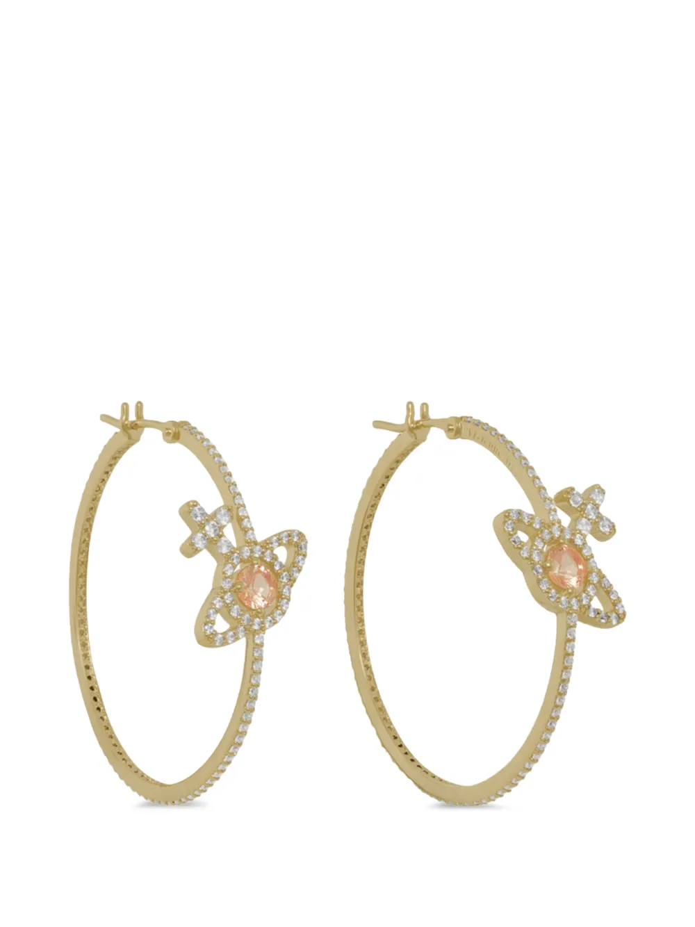 Vivienne Westwood Olympia pavé orb hoop earrings - Oro