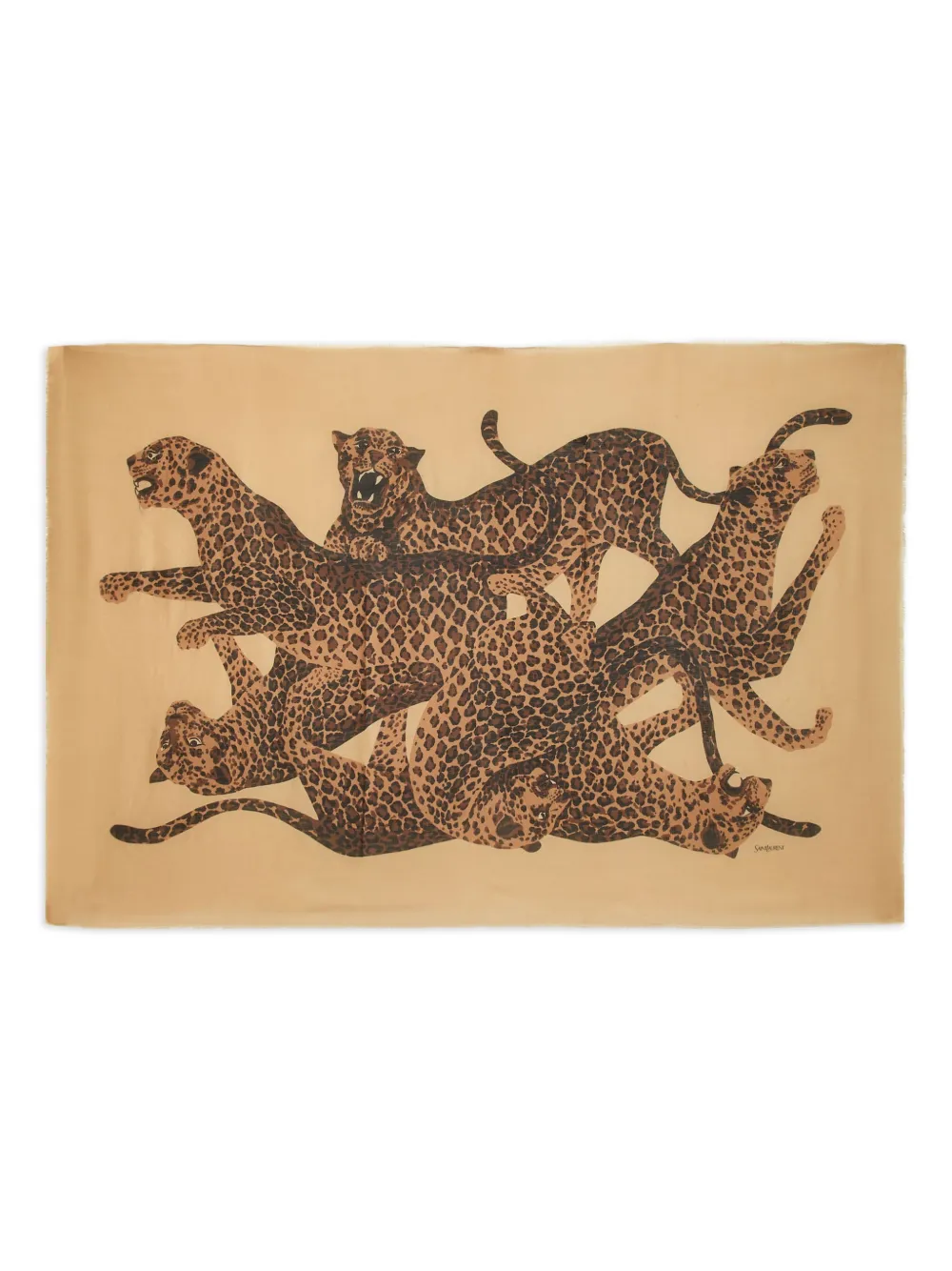 Saint Laurent leopard-print scarf - Nude