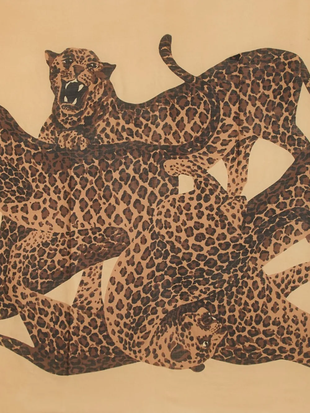 Saint Laurent Sjaal met luipaardprint - Beige