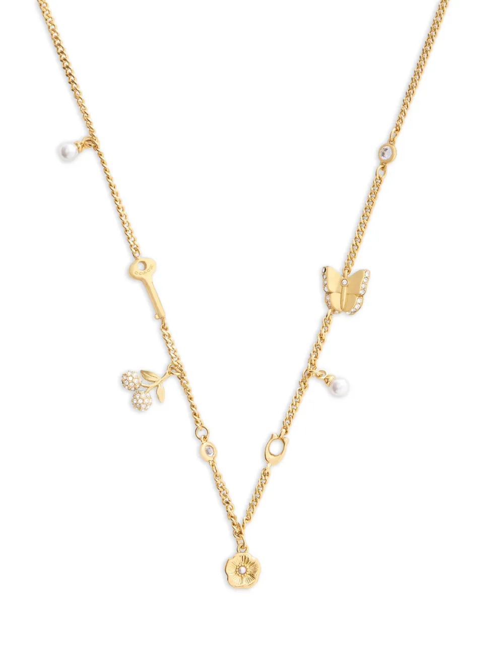  Coach Butterfly-charm Necklace - Gold 