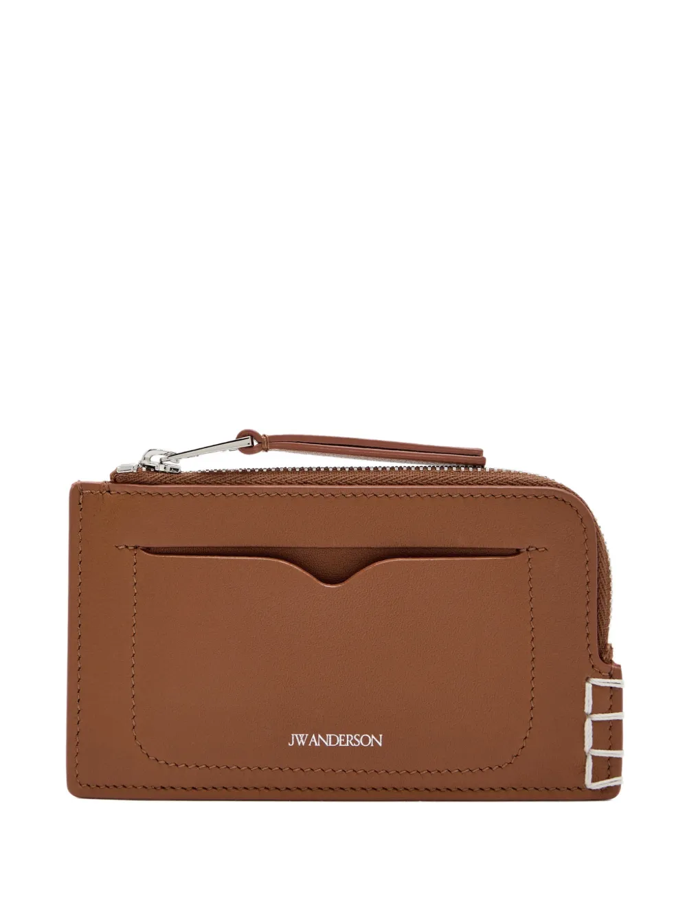 JW Anderson zip leather card wallet - Braun