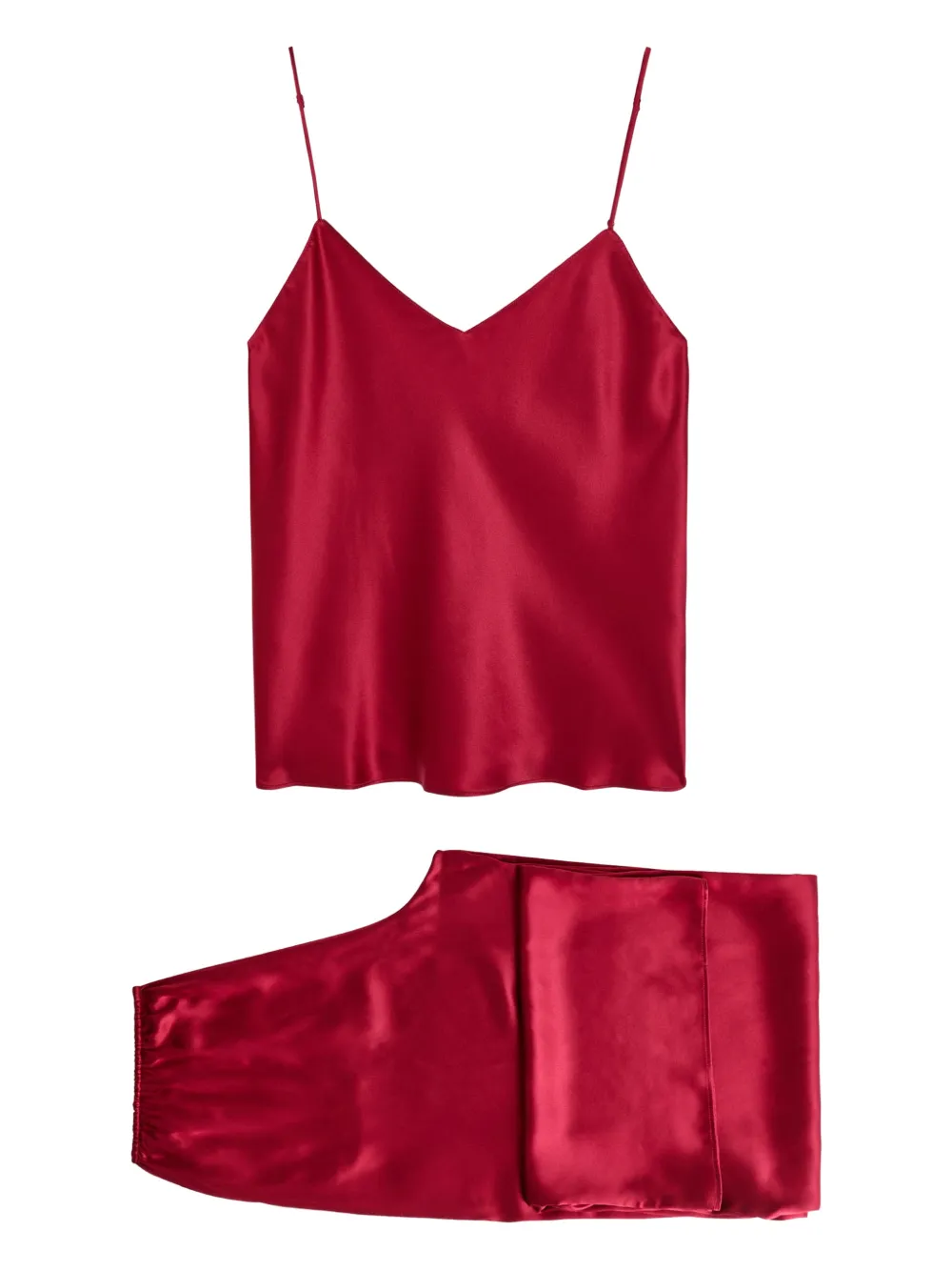 Olivia von Halle spaghetti-straps pyjama set - Rot
