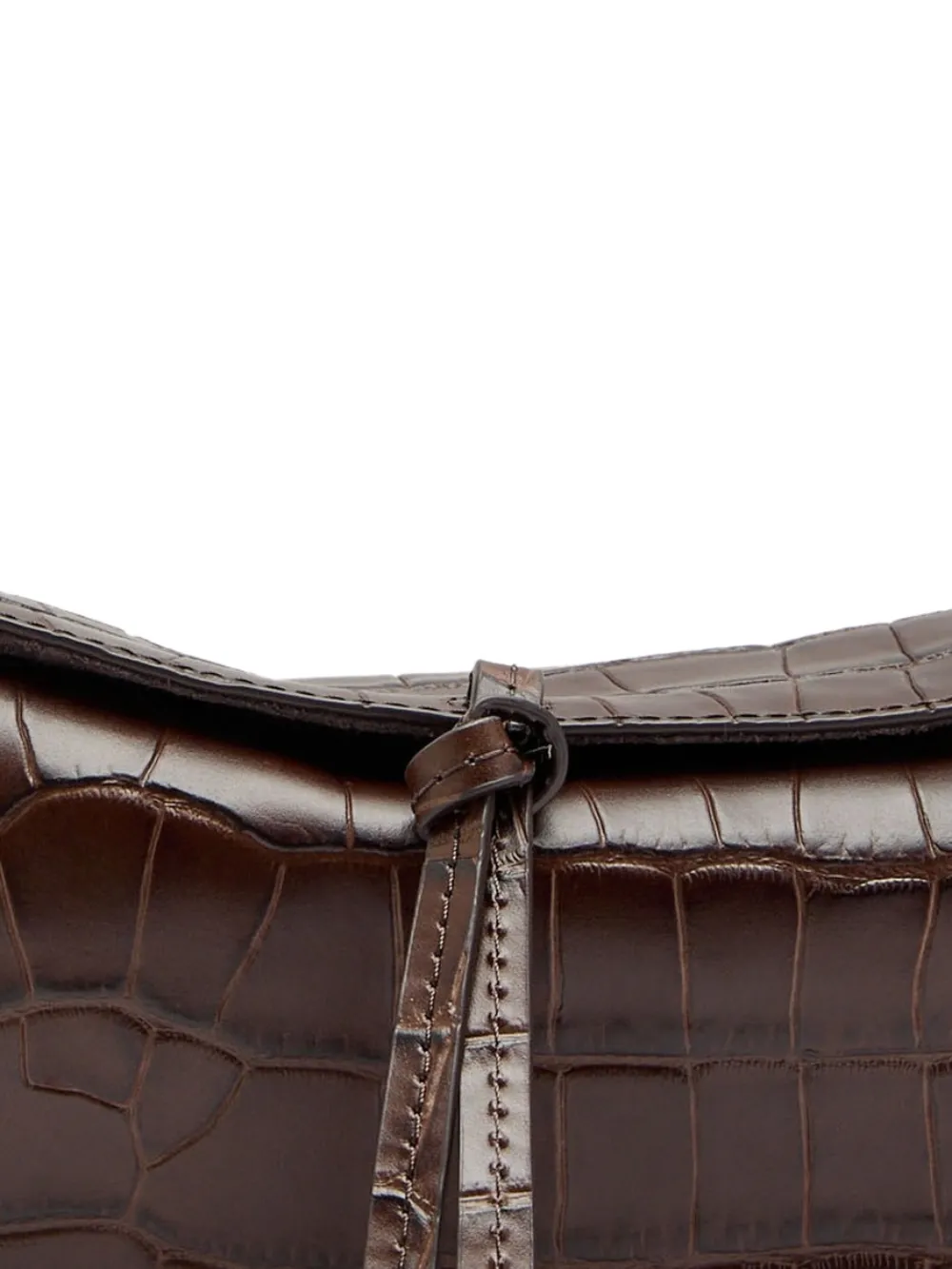 STAUD Eve clutch met krokodillen-reli&euml;f - Bruin