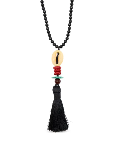 Timeless Pearly tassel-pendant beaded necklace