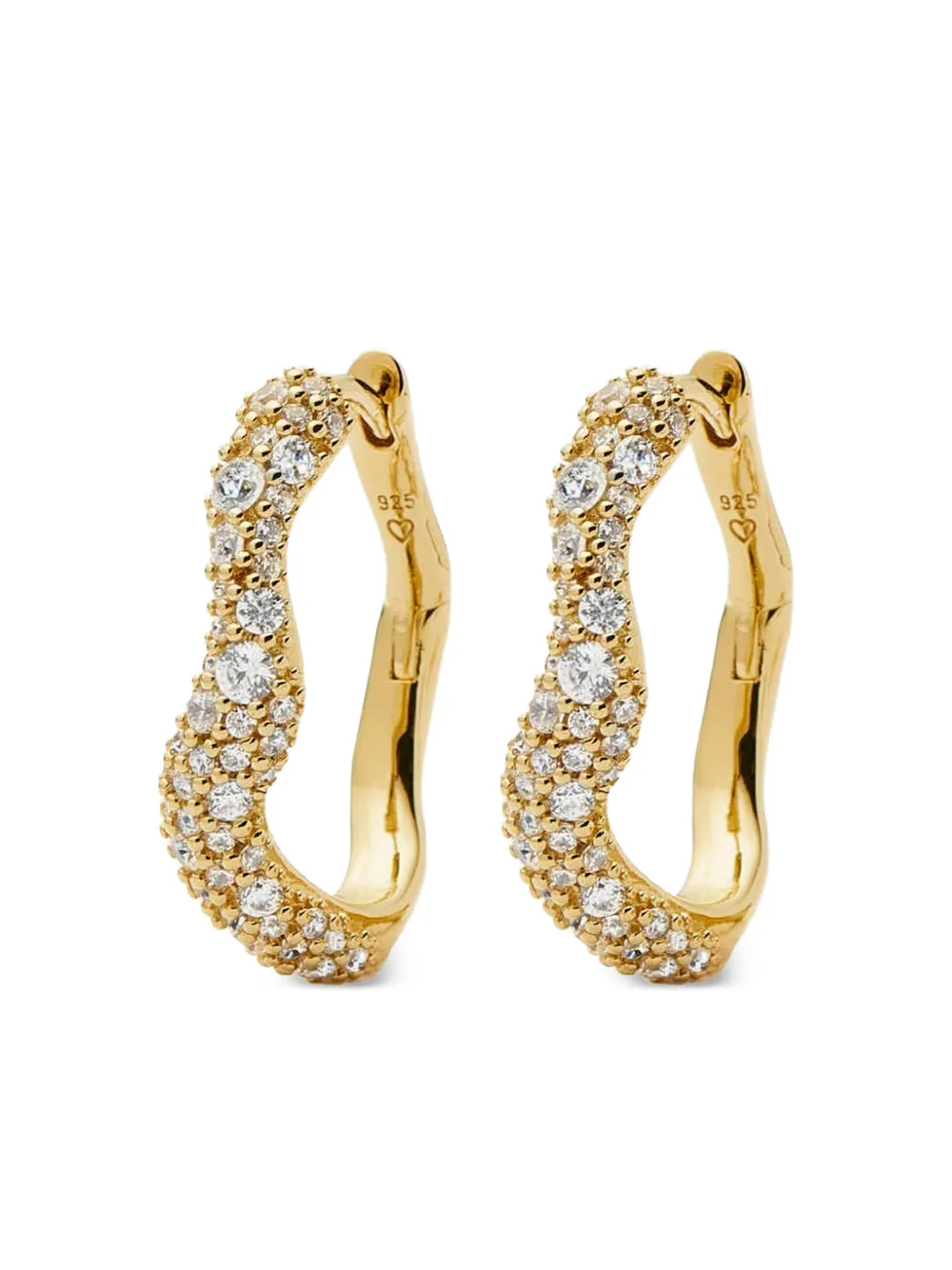 Missoma Molten pavé hoop earrings - Gold