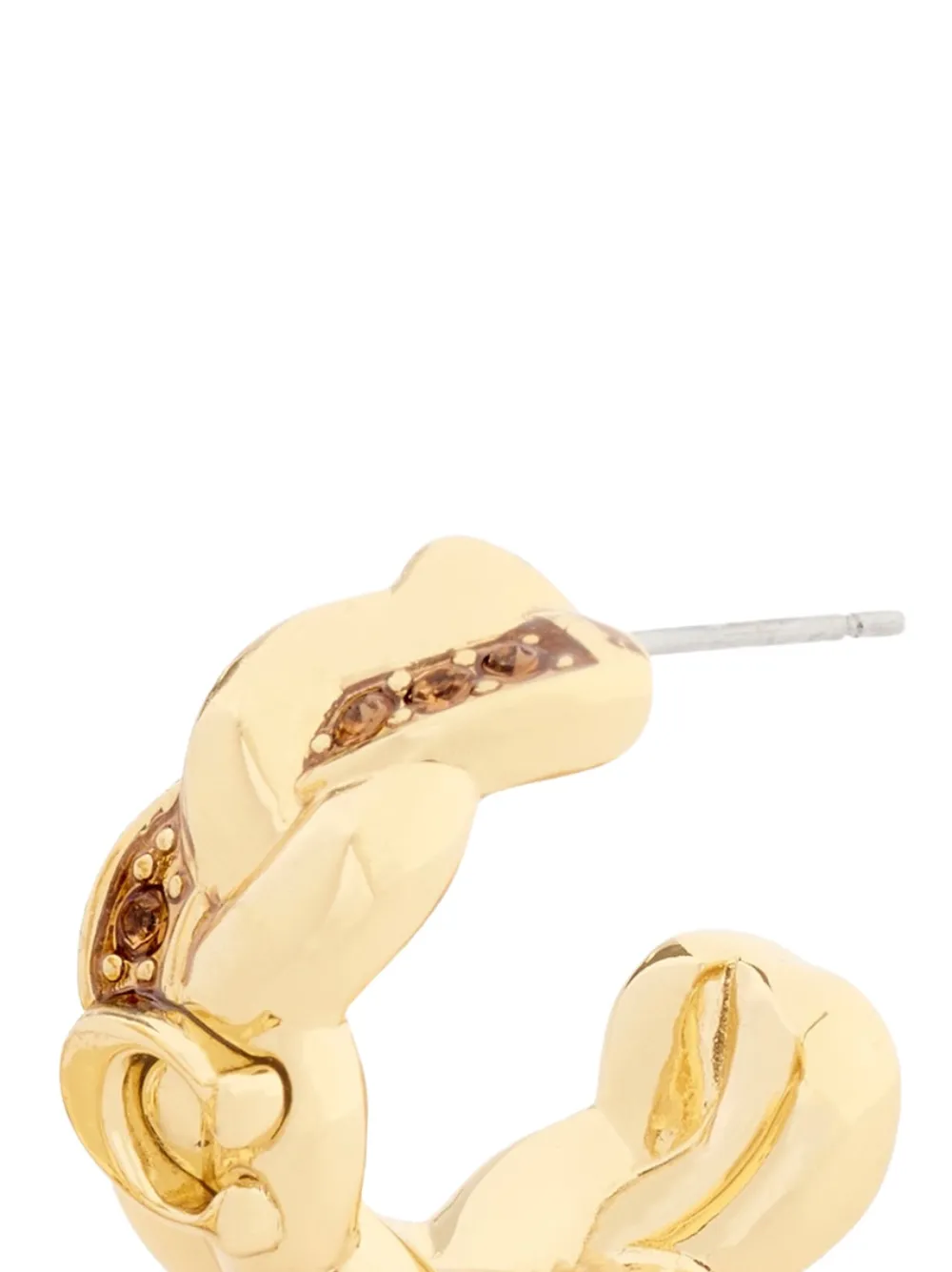  Coach Crystal-emellished Chain Earrings - Gold 