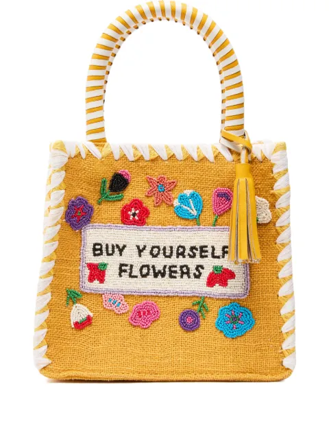 DE SIENA SHOES floral-embellished tassel tote bag