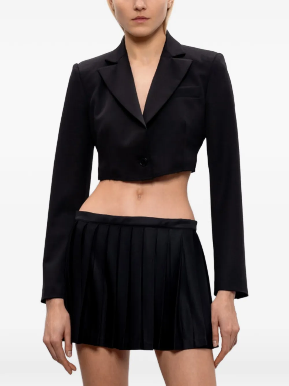  Vetements Cropped Single-breasted Jacket - Black 