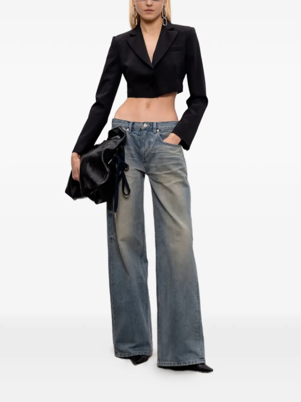  Vetements Cropped Single-breasted Jacket - Black 