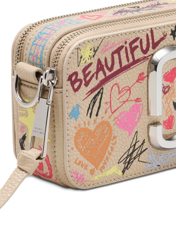 Marc Jacobs The Punk Scribble Snapshot Leather Crossbody Bag