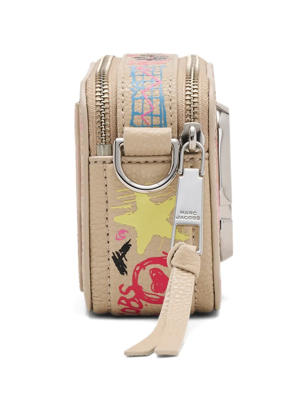 Marc Jacobs The Punk Scribble Snapshot leren crossbodytas Beige