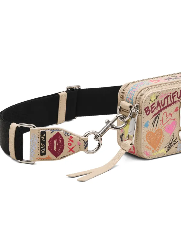 Marc Jacobs Bolsa Transversal The Punk Scribble Snapshot Em Couro