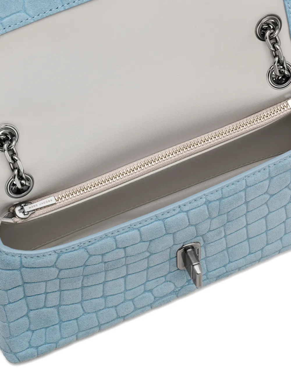 Marc Jacobs Mini-tas met ketting en krokodil Blauw