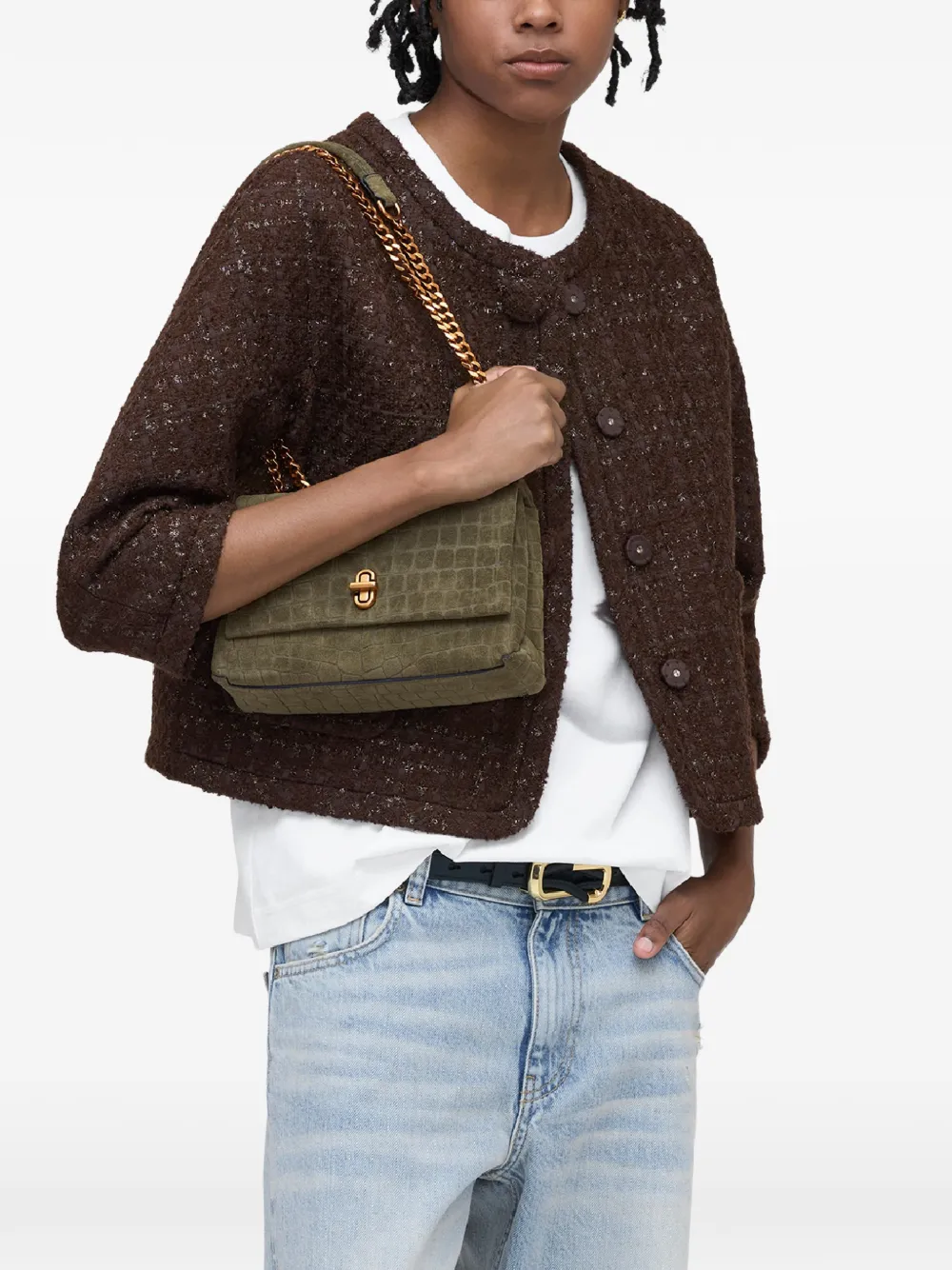 Marc Jacobs The Suede Slim verstelbare schoudertas Groen