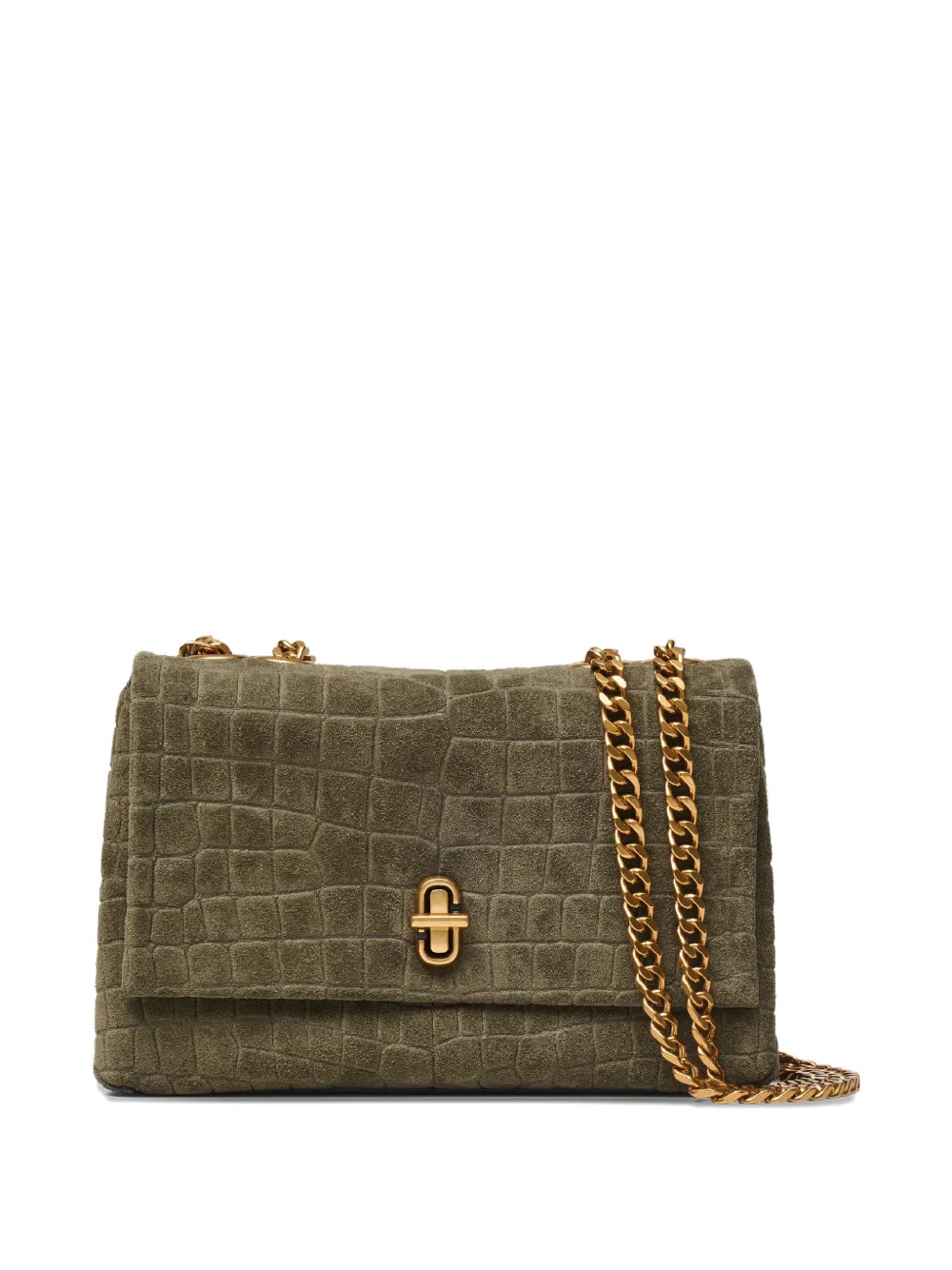 Marc Jacobs Borsa a spalla The Slim in pelle scamosciata con catena - Verde