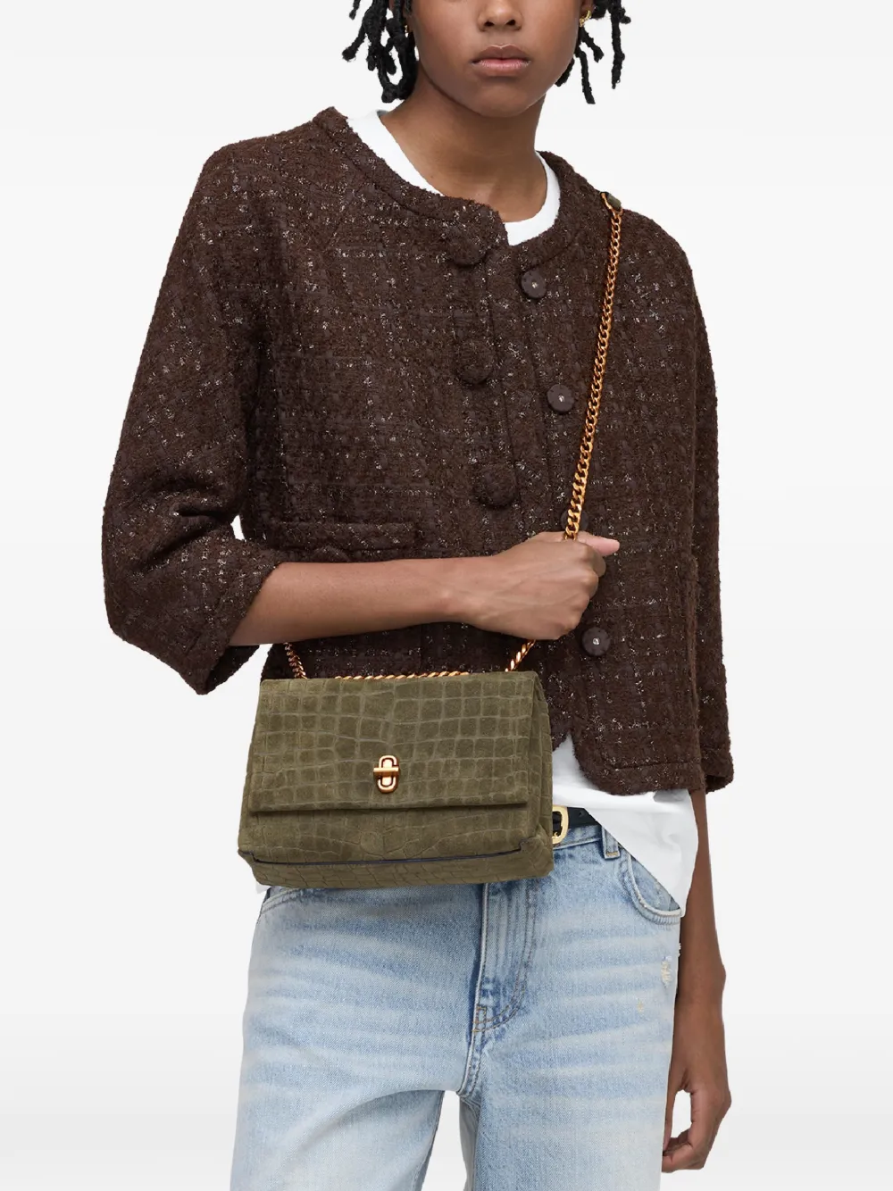 Marc Jacobs The Suede Slim verstelbare schoudertas Groen