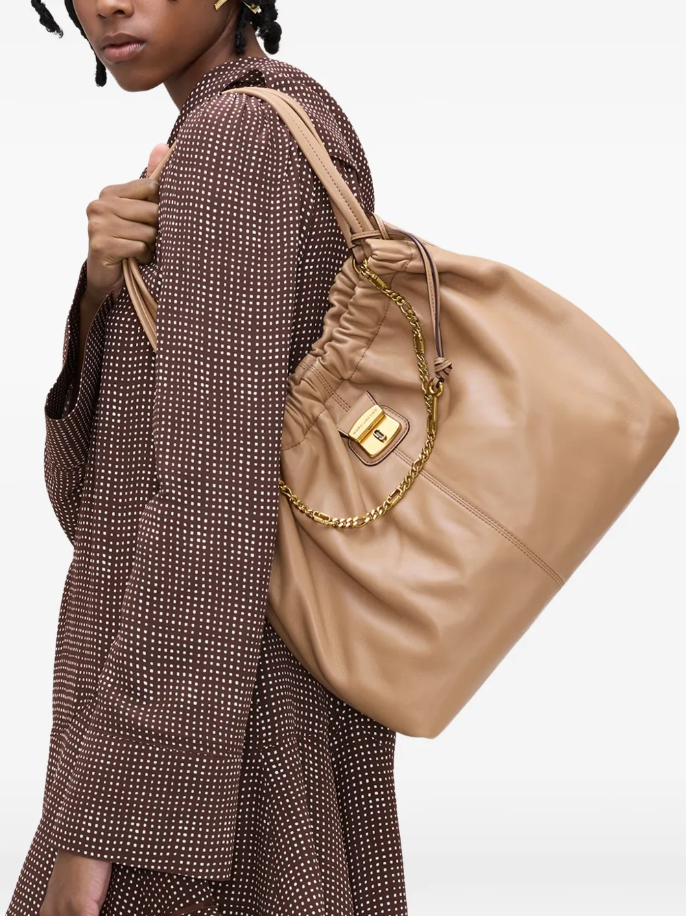  Marc Jacobs Cristina Gathered Shoulder Bag - Neutrals 