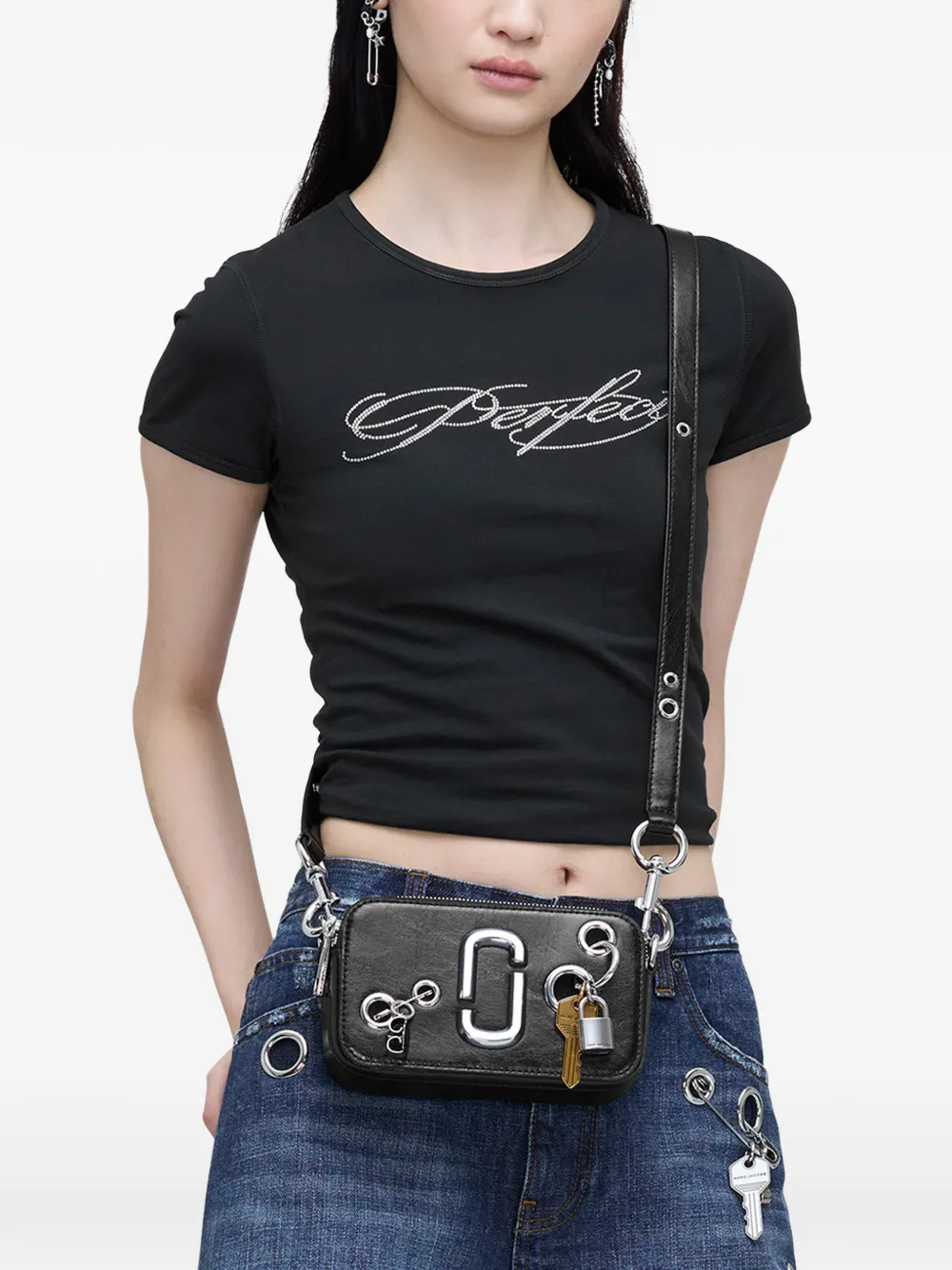 Marc Jacobs Grommet Snapshot schoudertas Zwart