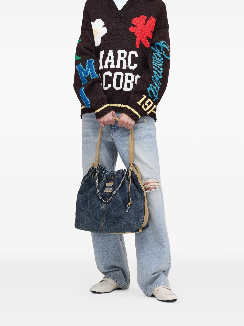 Marc Jacobs The Denim Cristina suède shopper Blauw