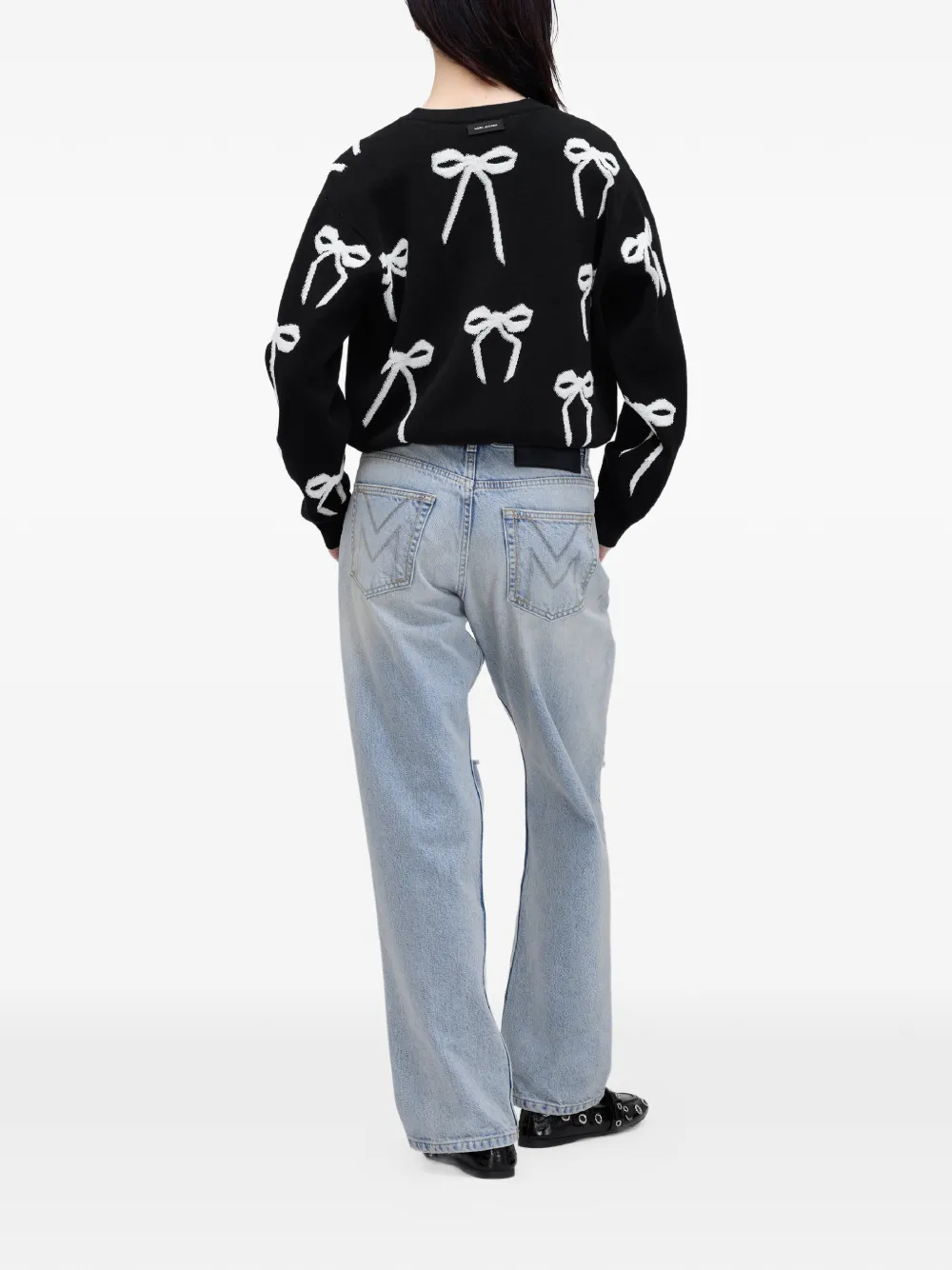  Marc Jacobs Bow-detail Round-neck Sweater - Black 