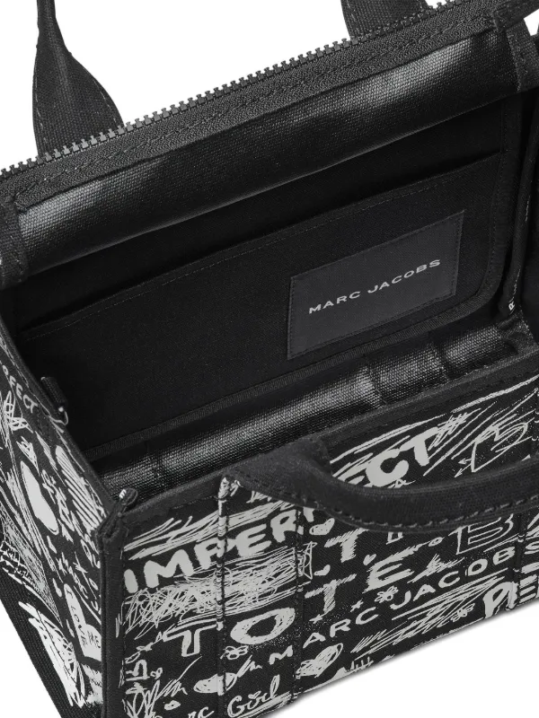 Marc Jacobs The Small Punk Scribble Canvas ハンドバッグ | ブラック
