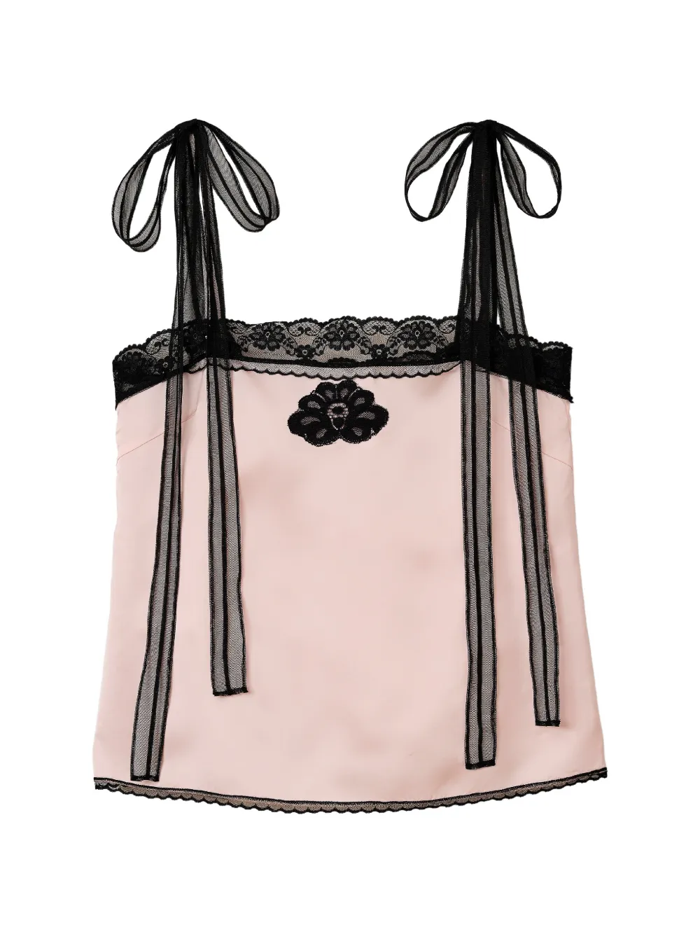 Marc Jacobs lace-detail ribbon top - Rosa