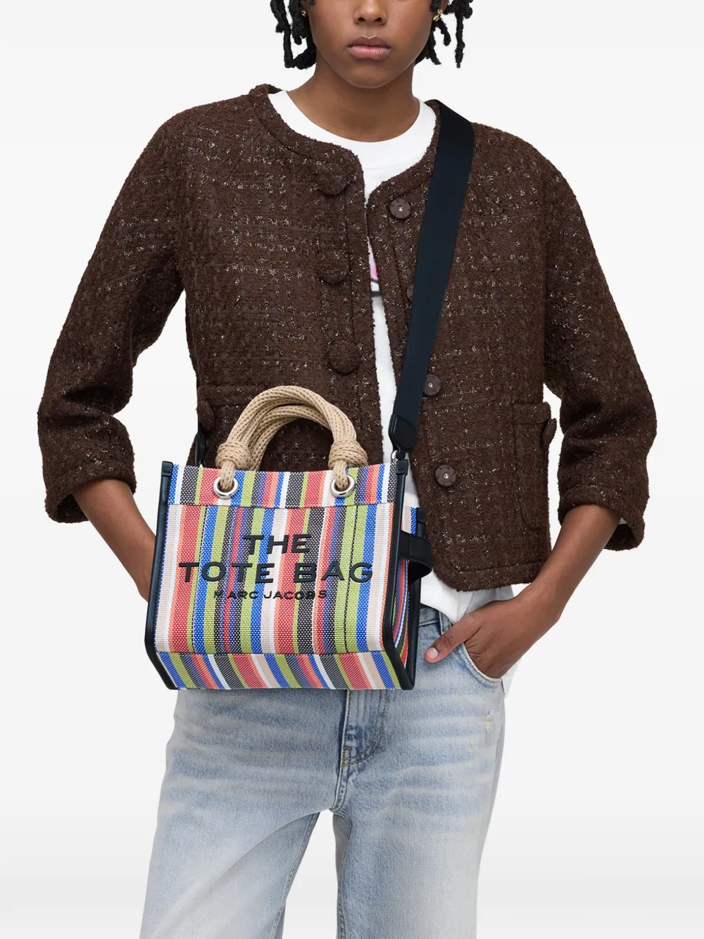 Marc Jacobs The Stripe mesh shopper Veelkleurig