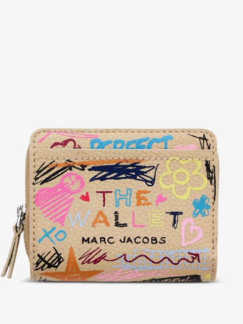 Marc Jacobs Scribble leather mini compact-wallet